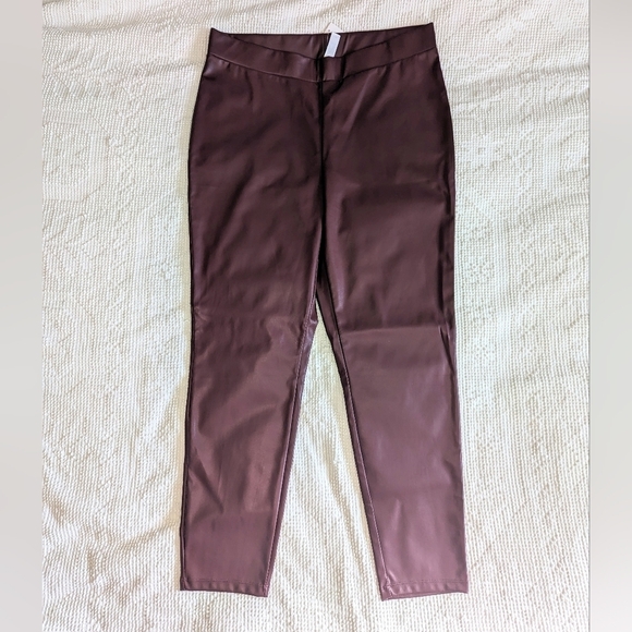 Addition Elle║Burgundy Pleather Leggings║Size 18/20 - Picture 1 of 4
